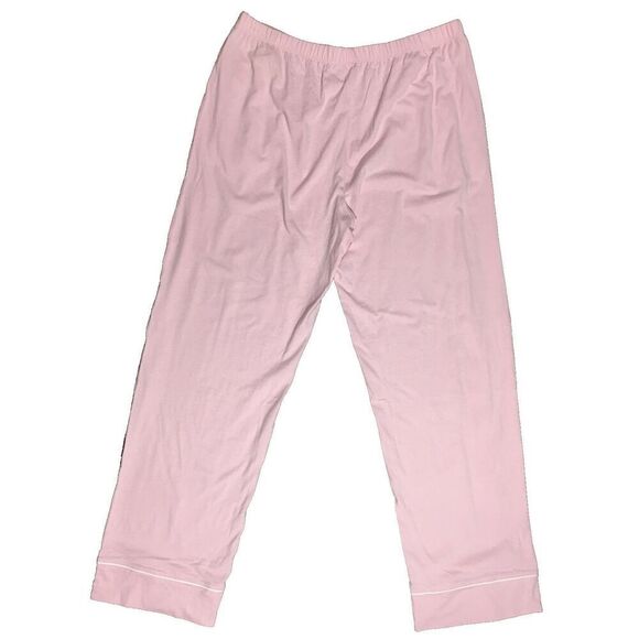 New Women's PETITE PLUME Luxe Pima Cotton Jersey Pajamas in Pink Size XL - Picture 6 of 8